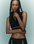 YPL lapel deep V-neck chest-padded sports bra