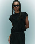 YPL fly-sleeved design waist short-sleeved shirt