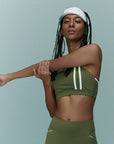 YPL splicing chest pad back sports bra