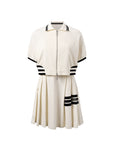 YPL splicing two wear POLO neck short-sleeved dress set