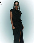 YPL fly-sleeved design waist short-sleeved shirt