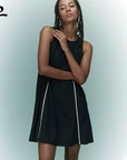 YPL splicing vest dress