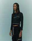 YPL Quick-Drying Short Crew Neck Long Sleeve T-Shirt