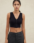 YPL Zipper Yoga Tank Top