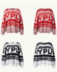 YPL2024 new autumn and winter knitted sweater women's lazy style