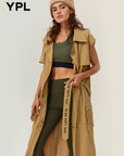 YPL2024 New Sleeveless Trench Coat Jacket