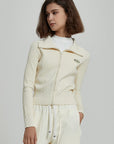 YPL Threaded High Neck Cardigan